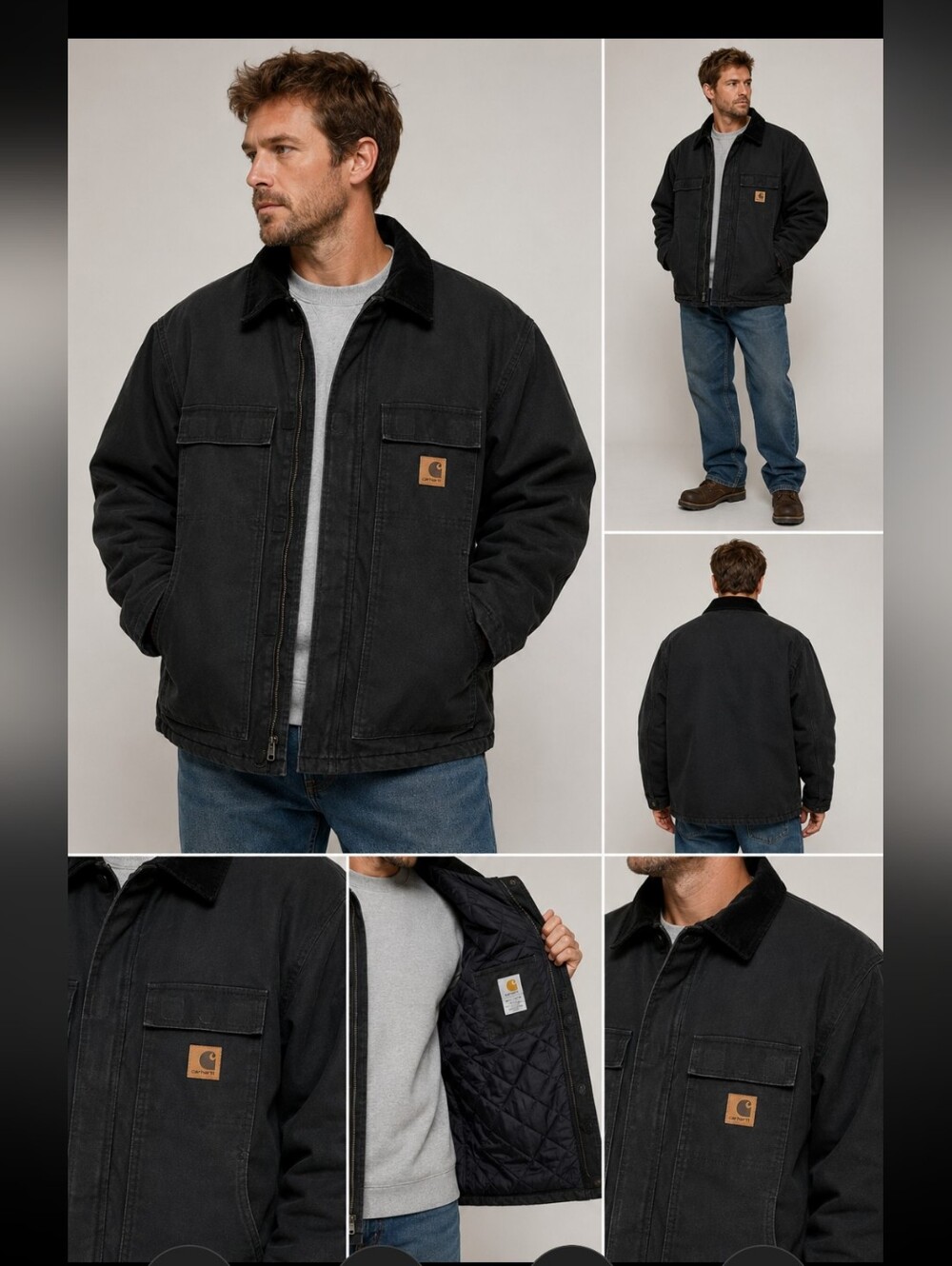 Vintage Carhartt C01 BLK Black Duck Chore Coat 4XL Tall Y2K Made in Mexico